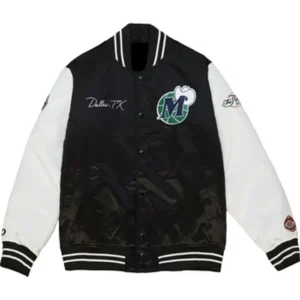 Dallas Mavericks Black White Bomber Jacket