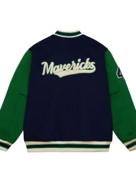 Dallas Mavericks Blue And Green Varsity Jacket
