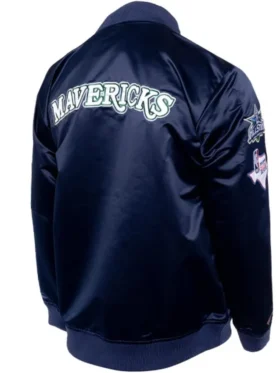 Dallas Mavericks Navy Blue Full Zipper Bomber Jacket 1