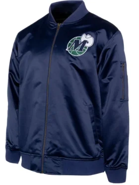 Dallas Mavericks Navy Blue Full Zipper Bomber Jacket