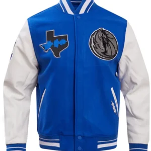 Dallas Mavericks Royal And White Wool Varsity Jacket