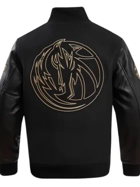 Dallas Mavericks Varsity Black Gold Wool Jacket