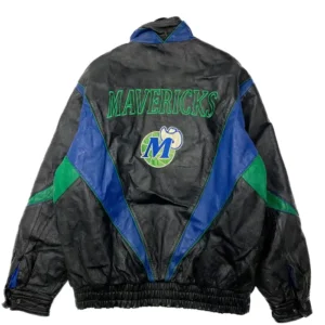 Dallas Mavericks Vintage Leather Zipper Jacket