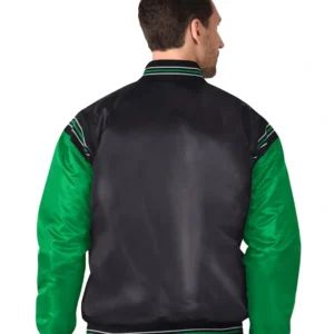 Dallas Stars Black And Green Starter Satin Jacket Back