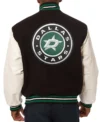Dallas Stars Black And White Varsity Jacket Back