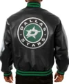 Dallas Stars Black Leather Jacket Back