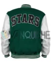 Dallas Stars Green And White Letterman Jacket back