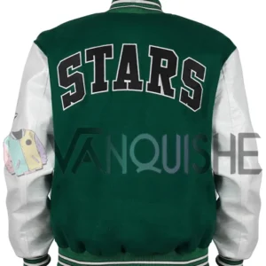 Dallas Stars Green And White Letterman Jacket back