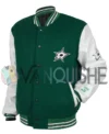 Dallas Stars Green And White Letterman Jacket left