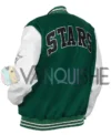 Dallas Stars Green And White Letterman Jacket left back