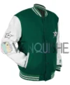Dallas Stars Green And White Letterman Jacket right