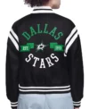 Dallas Stars Printed Logo Satin Varsity Jacket Back