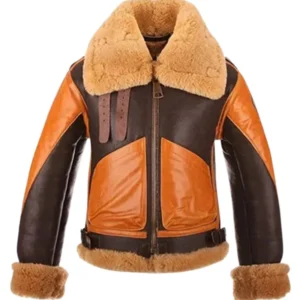 Dark Coffee Brown B3 Bomber Sheepskin Leather Jacket