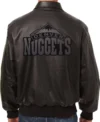 Denver Nugget Black Bomber Leather Jacket
