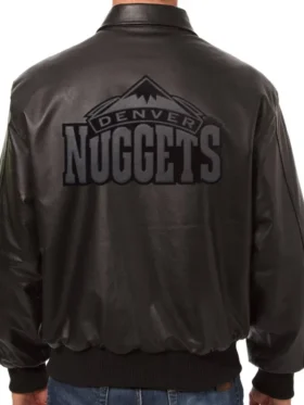 Denver Nugget Black Bomber Leather Jacket