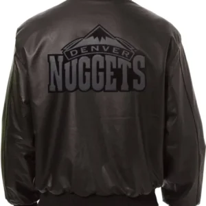 Denver Nugget Black Bomber Leather Jacket