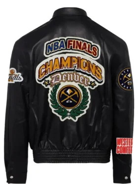Denver Nugget Championship Black Leather Jacket