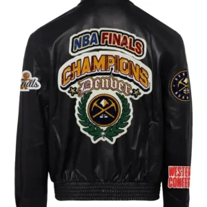 Denver Nugget Championship Black Leather Jacket