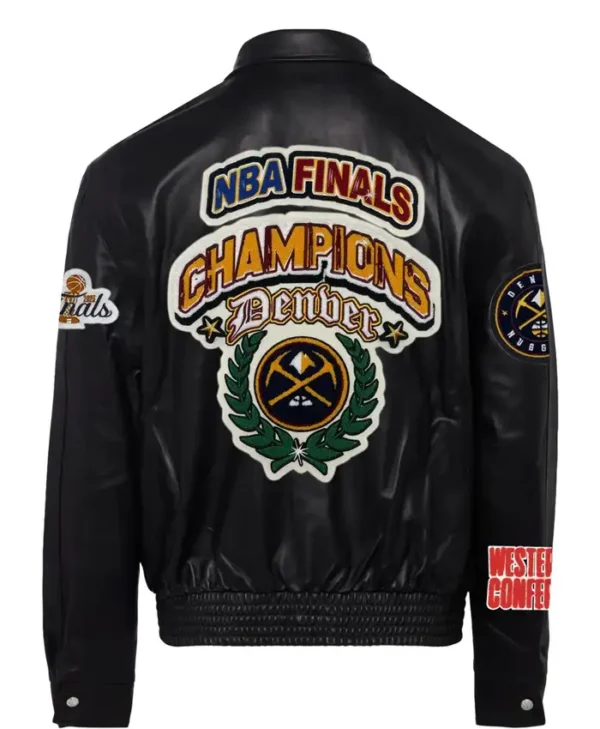 Denver Nugget Championship Black Leather Jacket