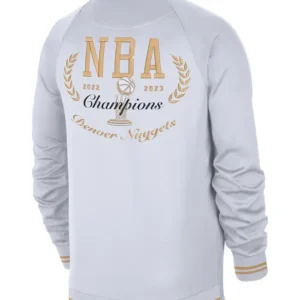 Denver Nugget White Championship Bomber Jacket