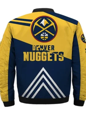 Denver Nugget Yellow Bomber Zipper Jacket