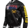 Denver Nuggets Black Satin Bomber Jacket