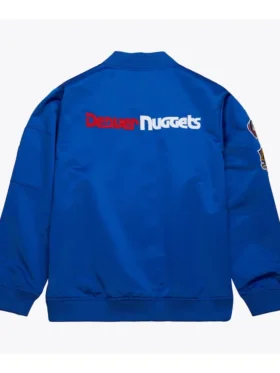 Denver Nuggets Blue Full Zipper Bomber Jacket 1