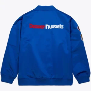 Denver Nuggets Blue Full Zipper Bomber Jacket 1
