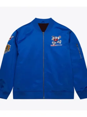 Denver Nuggets Blue Full Zipper Bomber Jacket