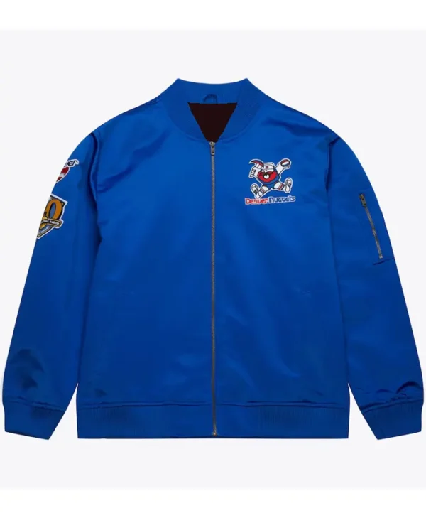 Denver Nuggets Blue Full Zipper Bomber Jacket