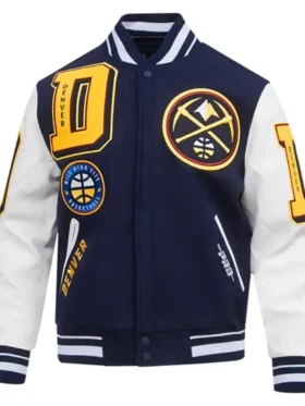 Denver Nuggets Letterman Wool Varsity Jacket