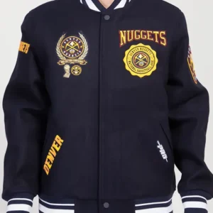 Denver Nuggets Navy Blue Varsity Wool Jacket