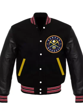 Denver Nuggets Varsity Full Snap Black Jacket 1