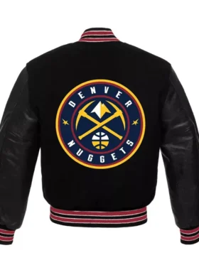 Denver Nuggets Varsity Full Snap Black Jacket