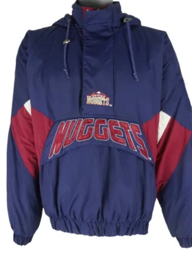 Denver Nuggets Vintage Bomber Pull Over Jacket