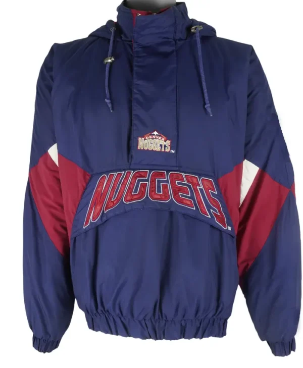 Denver Nuggets Vintage Bomber Pull Over Jacket