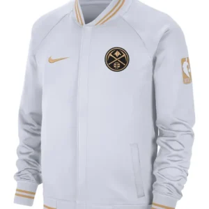 Denver Nuggets White Championship Bomber Jacket