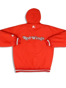 Detroit Red Wings Orange Starter Vintage Jacket Back
