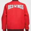 Detroit Red Wings Red Varsity Jacket Back