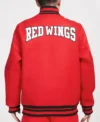 Detroit Red Wings Red Varsity Jacket Back