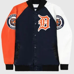 Detroit Tigers Varsity Satin Full snap Jacket
