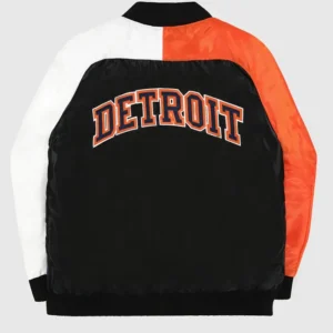 Detroit Tigers Varsity Satin Full snap Jacket Back