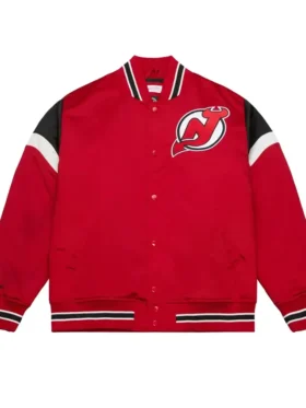 Devils Satin Red Bomber Jacket