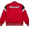 Devils Satin Red Bomber Jacket Back