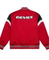 Devils Satin Red Bomber Jacket Back