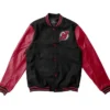 Devils Varsity Black And Red Full Snap Wool Jacket