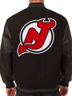 Devils Varsity Black Wool Jacket Back