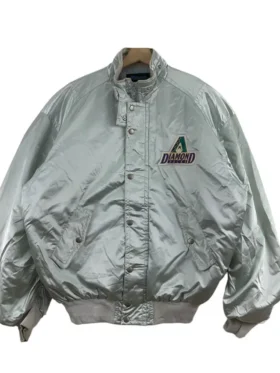 Diamondbacks Grey Vintage Bomber Jacket