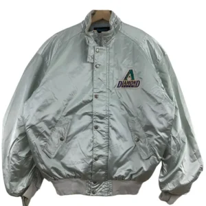 Diamondbacks Grey Vintage Bomber Jacket