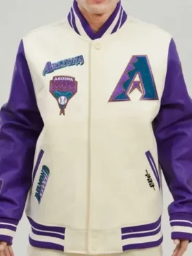 Diamondbacks Wool Varsity Full Snap Letterman Jacket